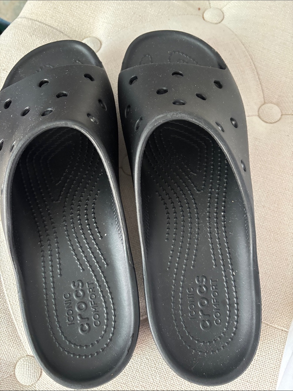 CROCS Black Slip-On Clog Mules for Women